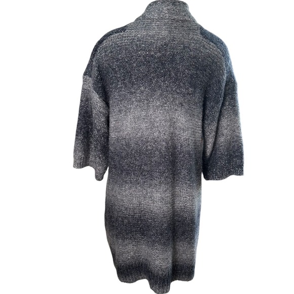 Chico's Gray‎ Wool Blend Cardigan Jacket Size 2 Double Zip Front Pockets Coat - Picture 3 of 7